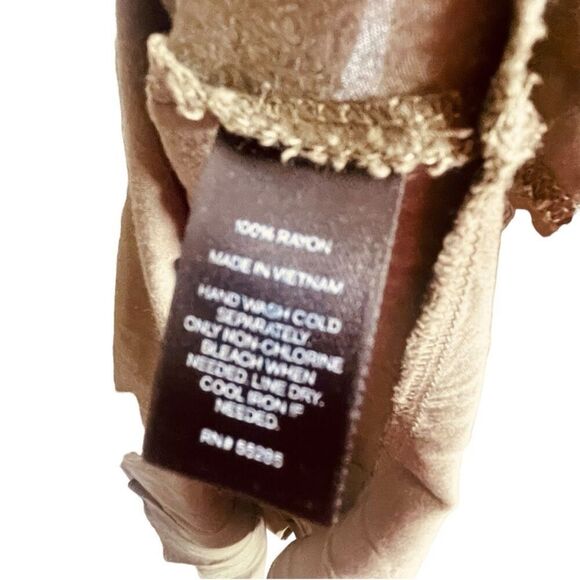 Express Olive Green Ruffle Spaghetti Strap Mini Dress Flowy Summer Size S | EUC - Picture 9 of 9